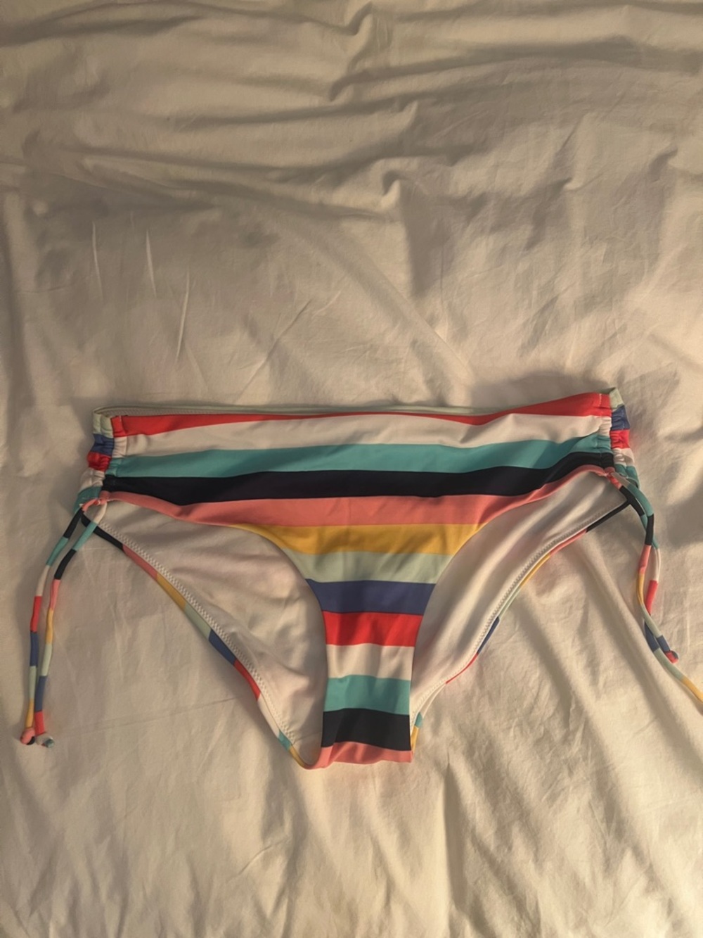 Gap Rainbow Striped Bikini Briefs with adjustable ties L NWOT